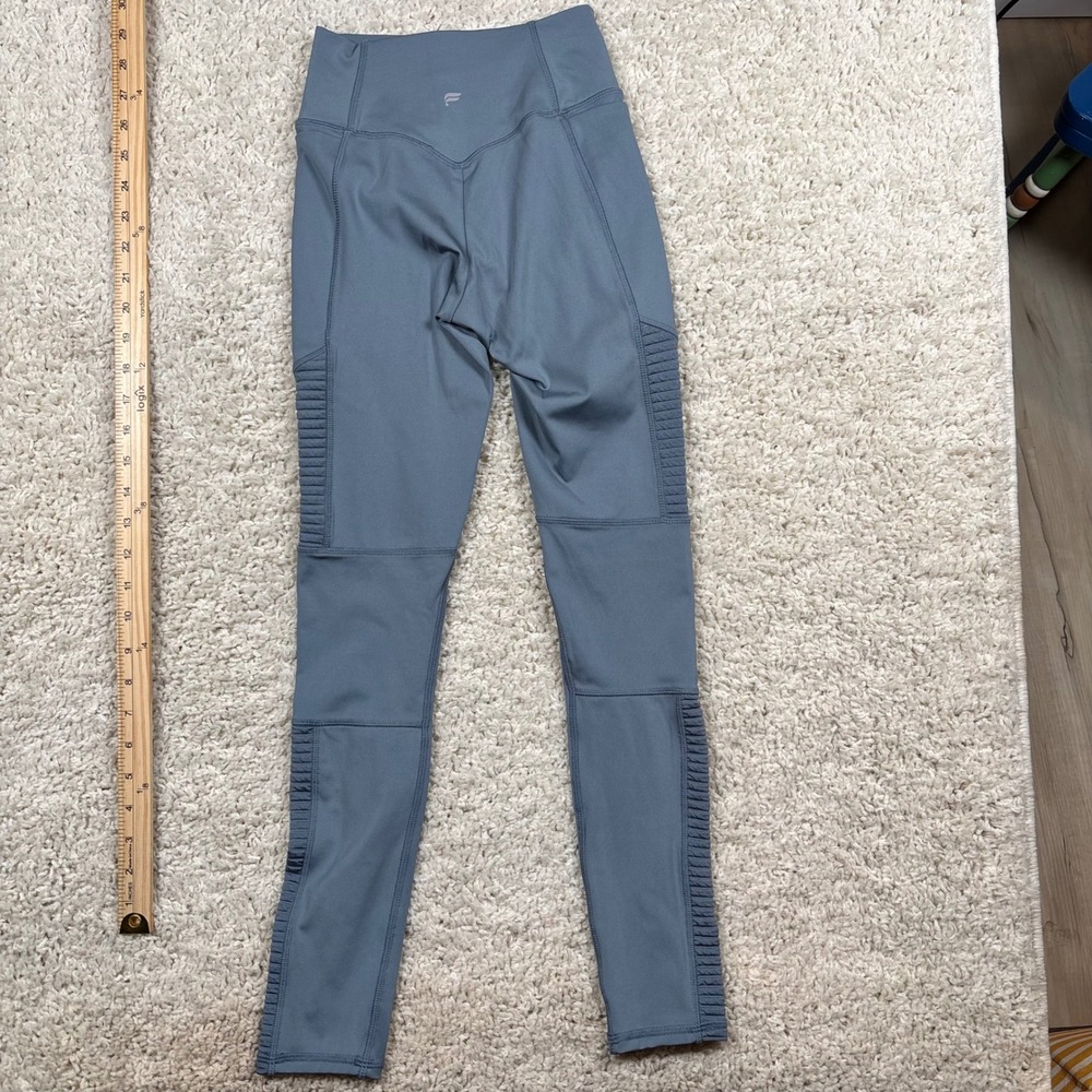 Fabletics High Waisted Moto Leggings Slate Gray‎ XXS Pockets Athletic Workout - Picture 8 of 8